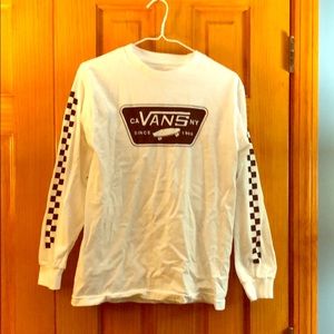 Vans - Long Sleeve Tee - Men - Small - White/Black